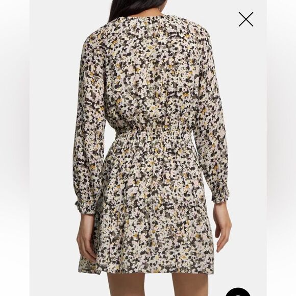 NWT THEORY Gathered Shirt Dress in Floral Silk Crepe XL - Picture 6 of 15